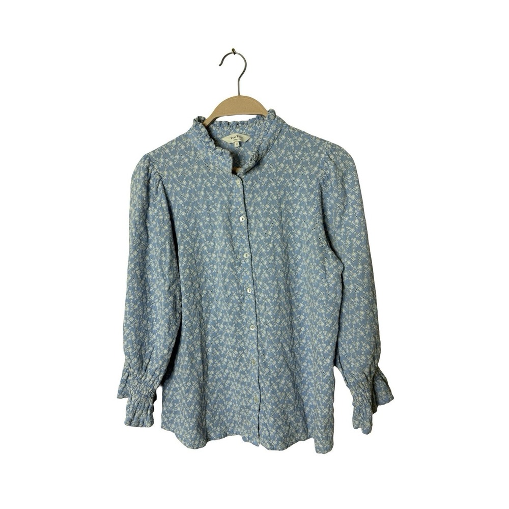 Part two Copenhagen blue floral embroidered  blouse‎ 38 Medium